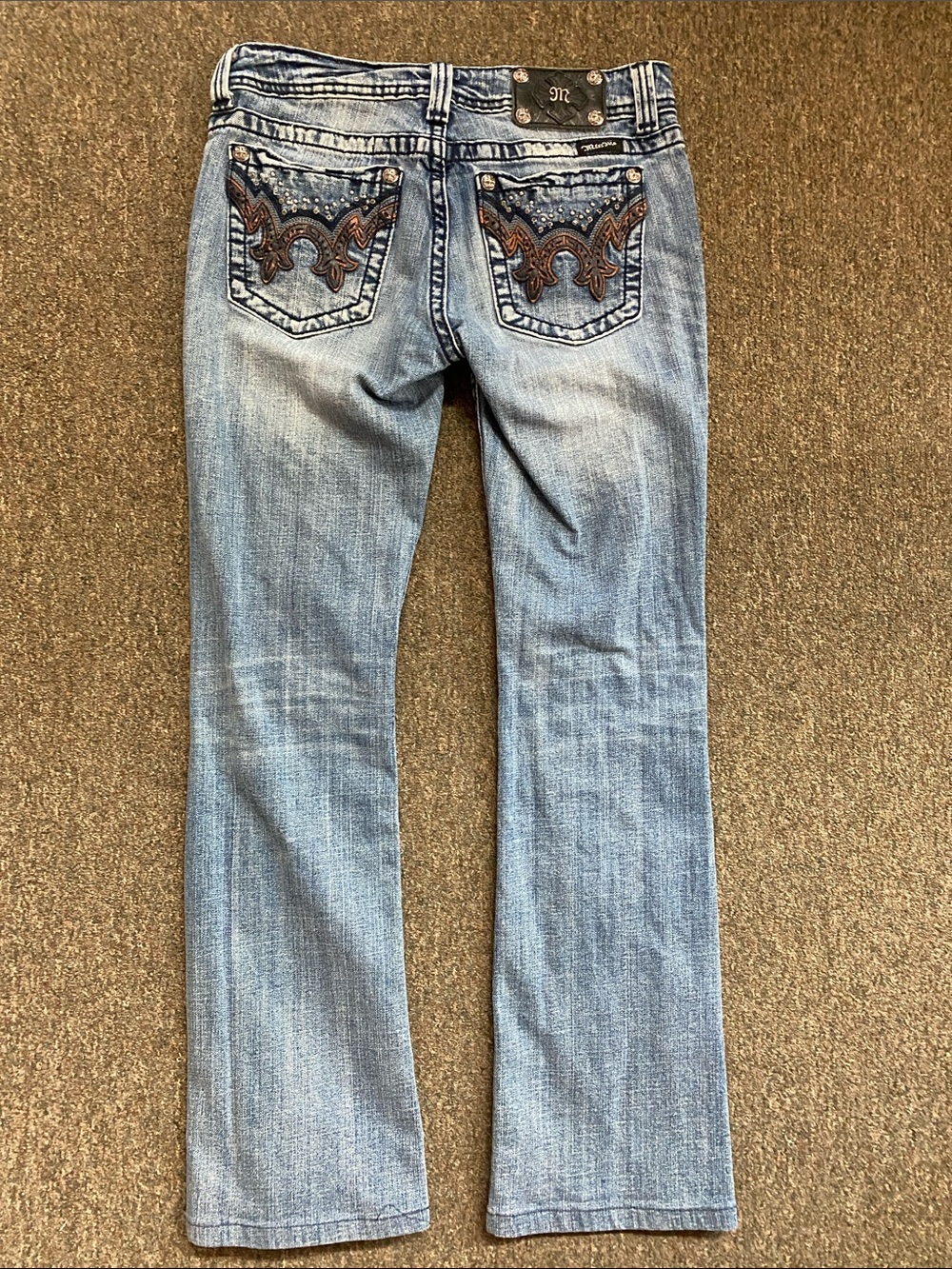 Miss Me Women's Light Blue Bootcut Jeans with Faded Detailing - Picture 9 of 11